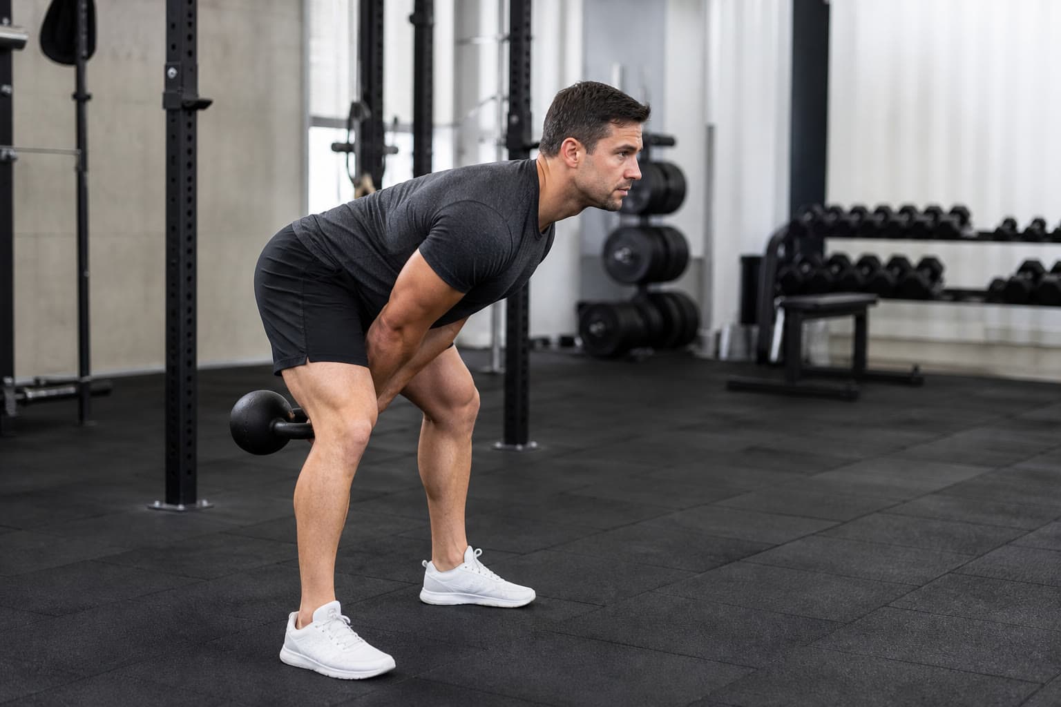 Swing con kettlebell, inicio