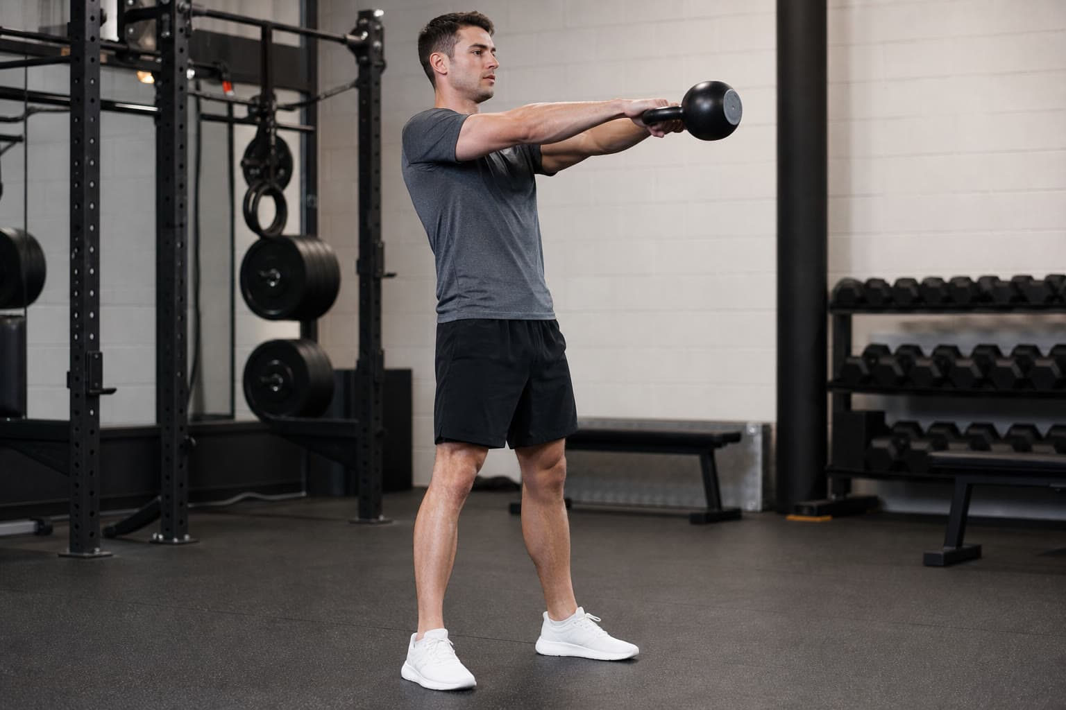Swing con kettlebell, final