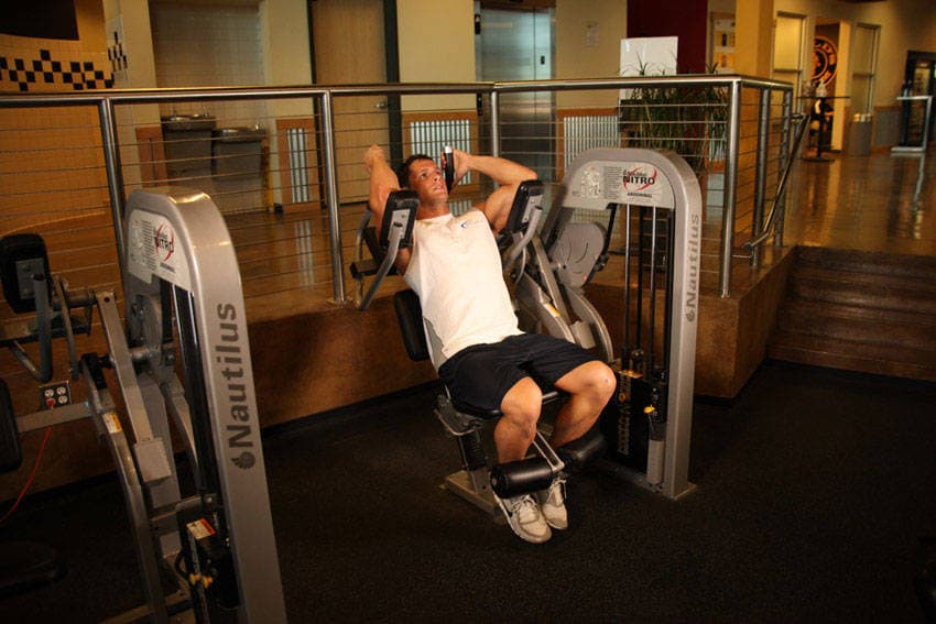 Máquina de crunch abdominal, inicio