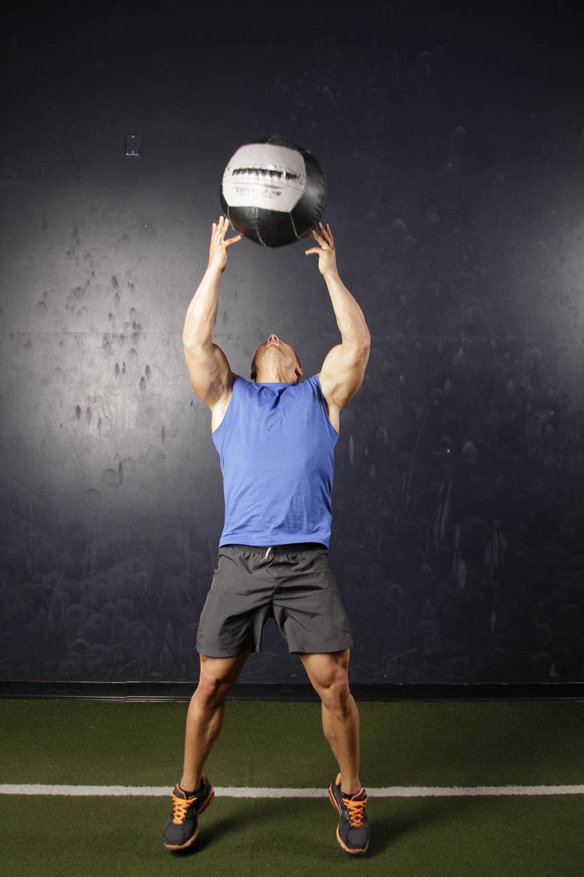 Backward Medicine Ball Throw, end