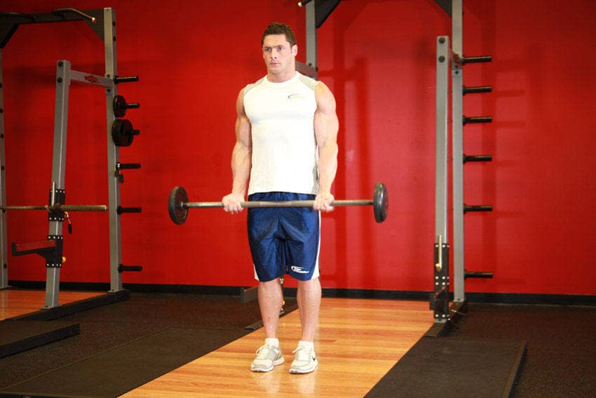 Curl con barra, inicio