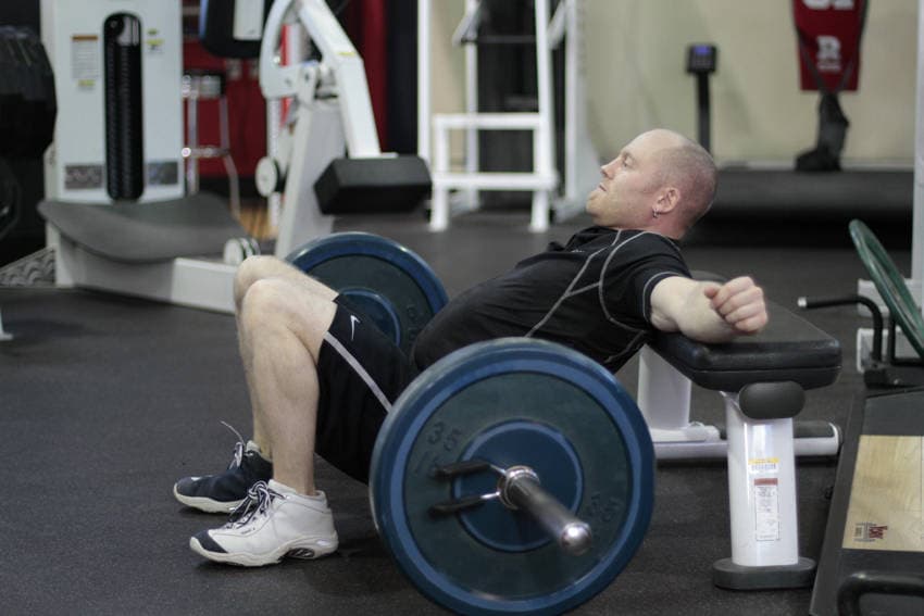 Hip thrust con barra, inicio