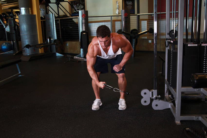 Bent Over Low-Pulley Side Lateral, start