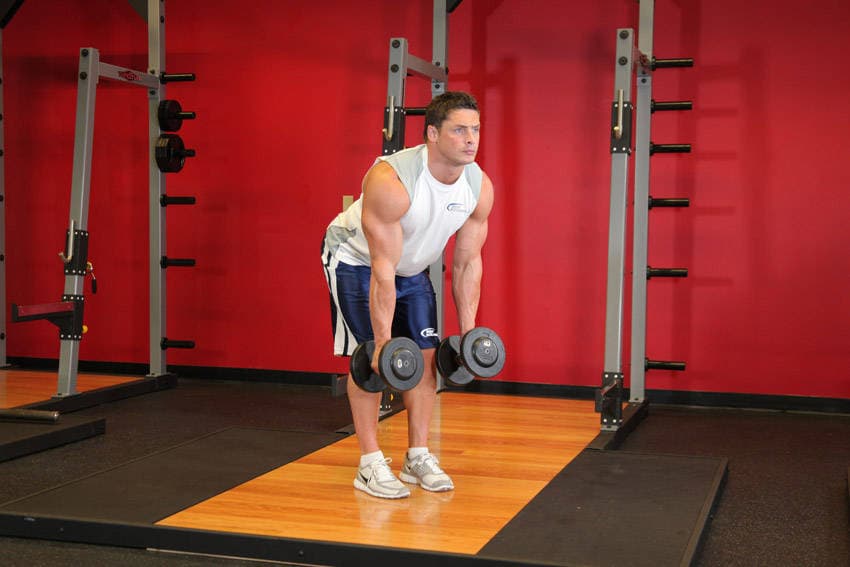 Bent Over Two-Dumbbell Row With Palms In, start