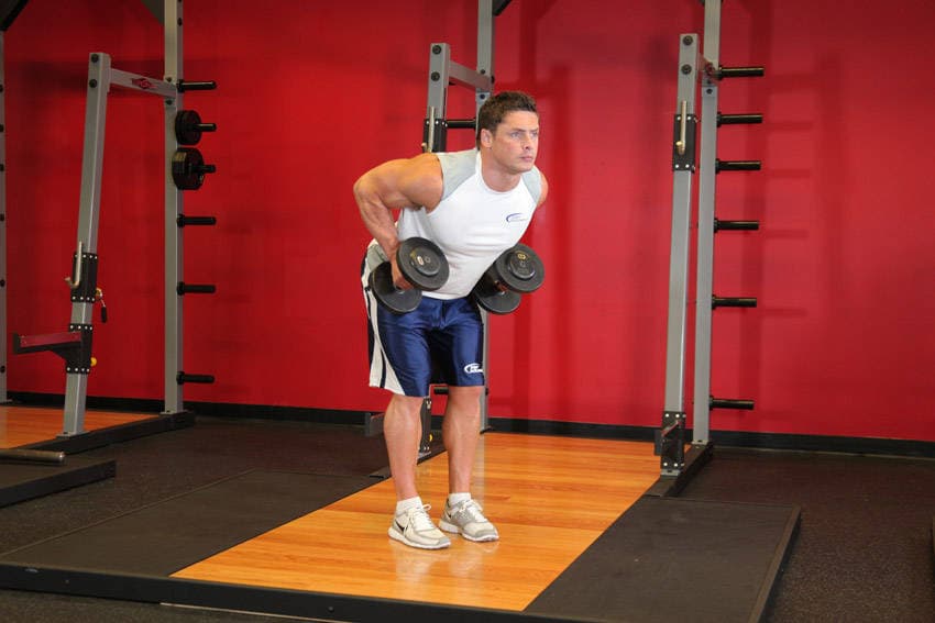 Bent Over Two-Dumbbell Row With Palms In, end