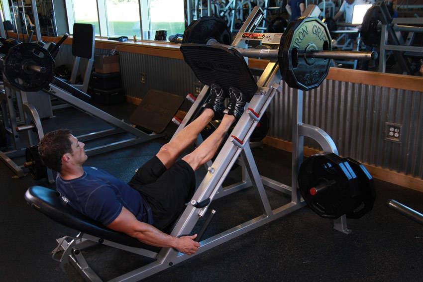 Calf Press On The Leg Press Machine, end