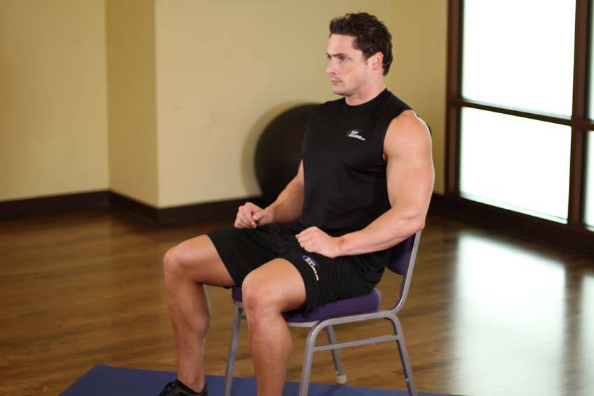 Chair Upper Body Stretch, start
