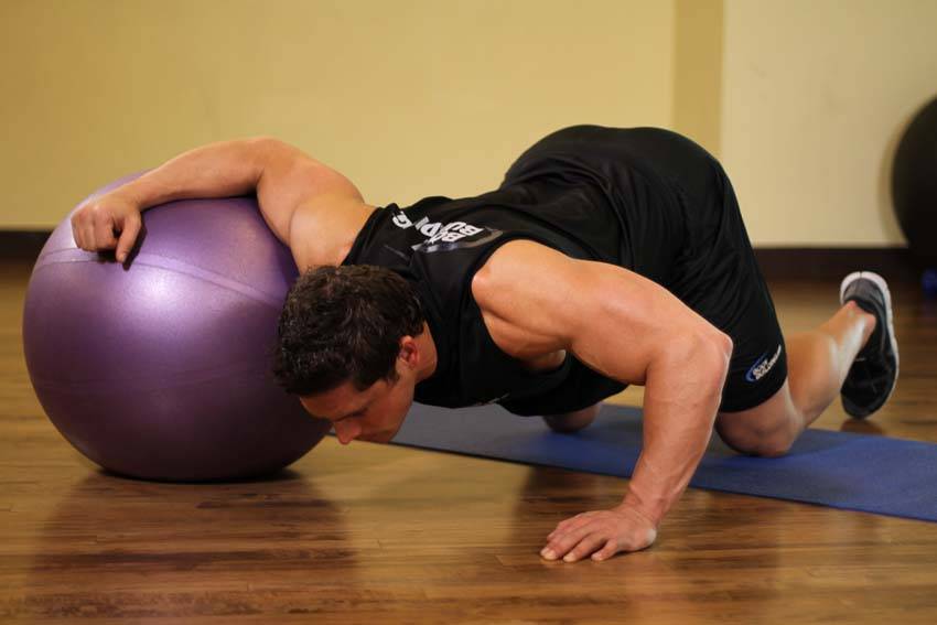 Chest Stretch on Stability Ball, start