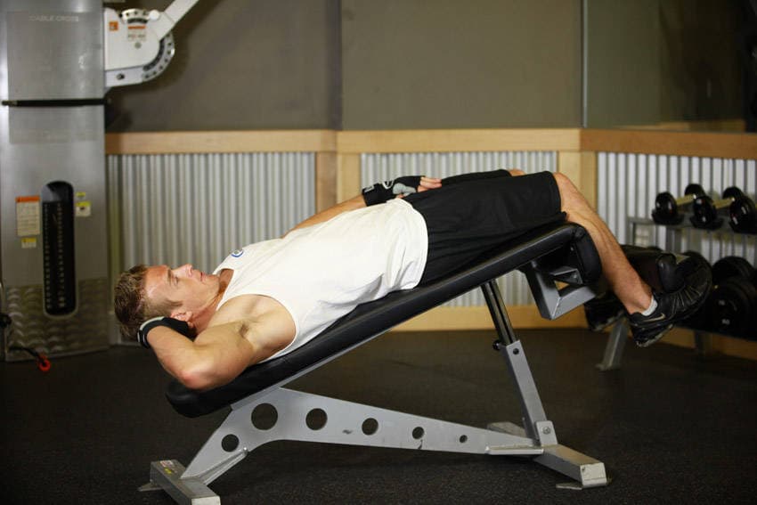 Decline Oblique Crunch, start
