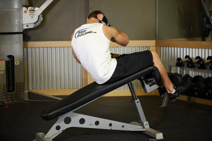 Decline Oblique Crunch, end