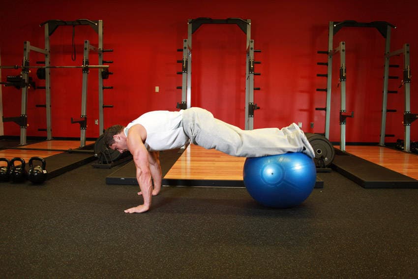 Exercise Ball Pull-In, start