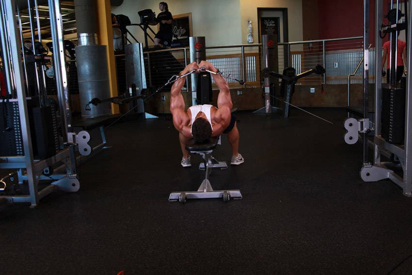 Flat Bench Cable Flyes, end