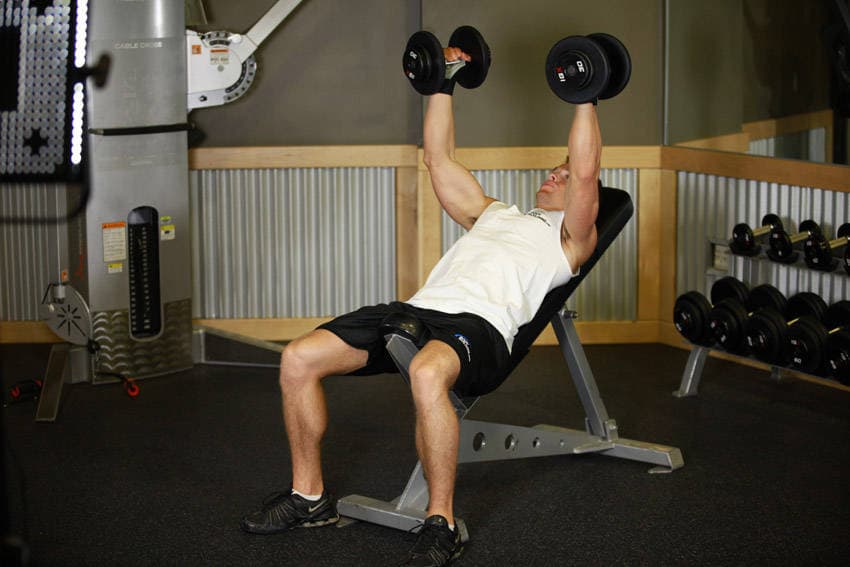 Hammer Grip Incline DB Bench Press, end