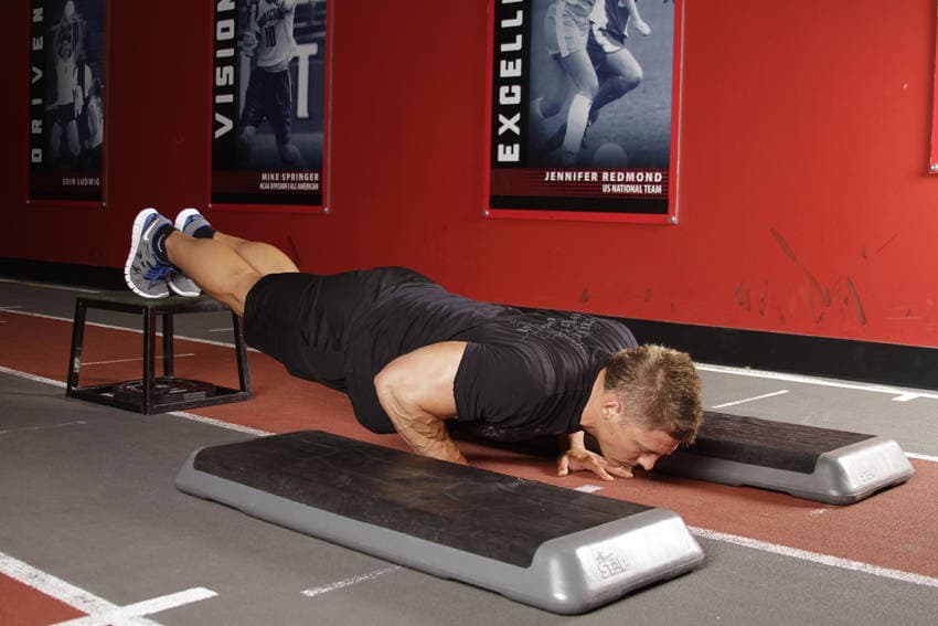 Incline Push-Up Depth Jump, start