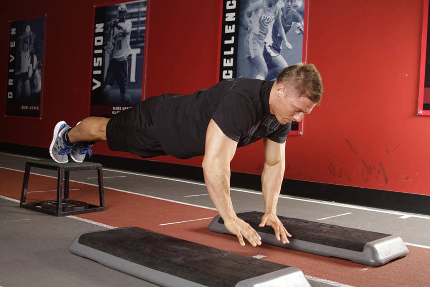 Incline Push-Up Depth Jump, end