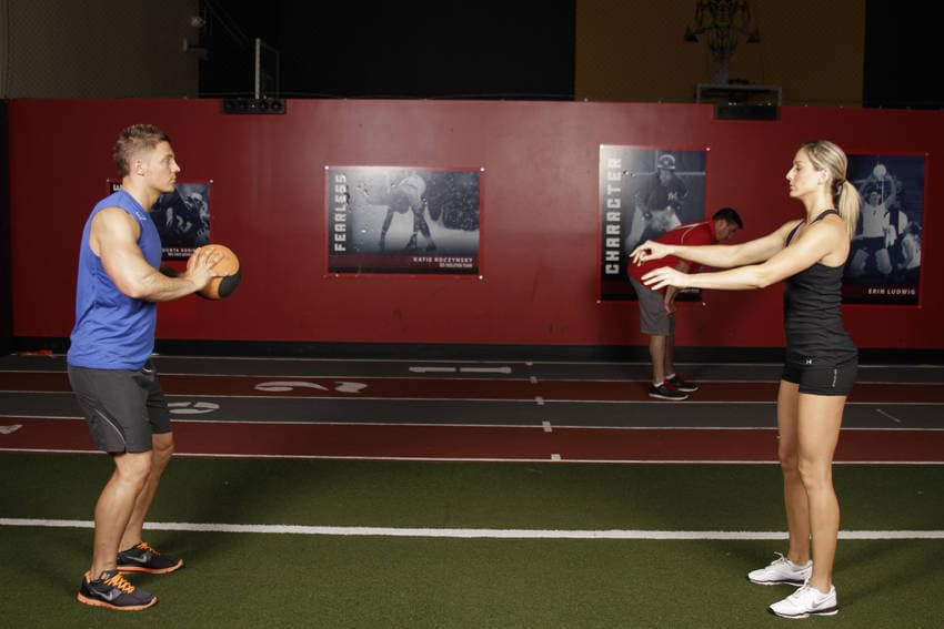 Medicine Ball Chest Pass, start