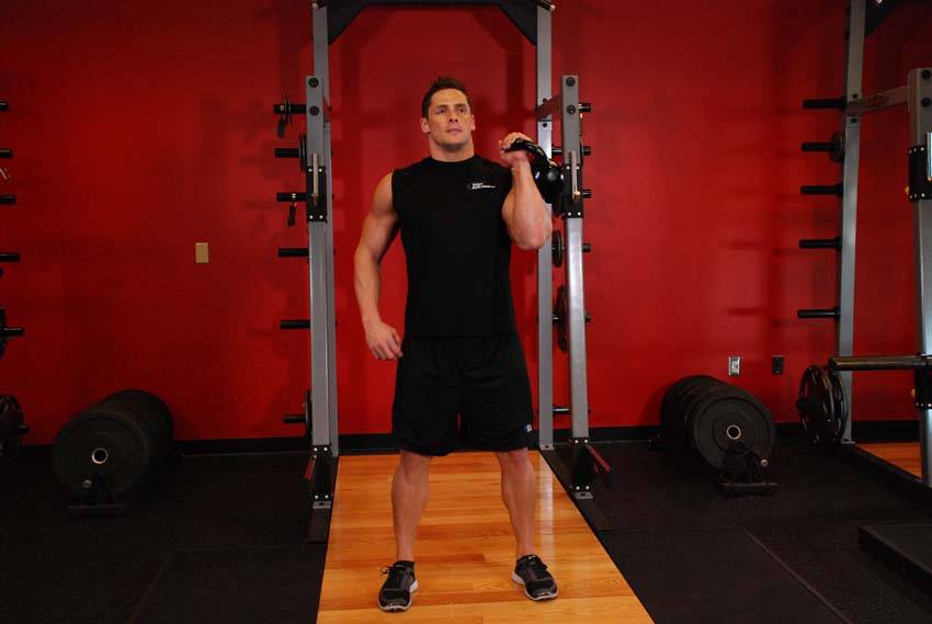 One-Arm Kettlebell Military Press To The Side, start