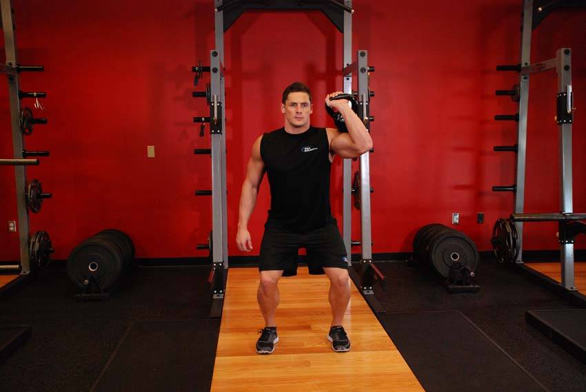 Push press a un brazo con kettlebell, final
