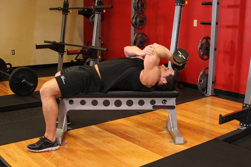 One Arm Pronated Dumbbell Triceps Extension, end