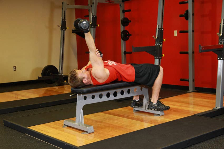 One Arm Supinated Dumbbell Triceps Extension, end