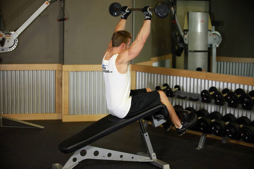 Abdominal con press, final