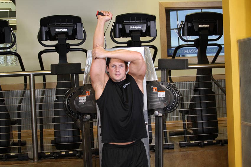 Standing Low-Pulley One-Arm Triceps Extension, end