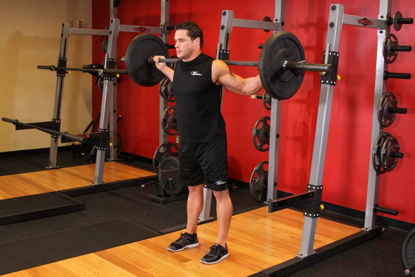 Stiff Leg Barbell Good Morning, start